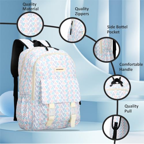 Image of Tinytot 20 Litre Lightweight Waterproof Backpack Bags for Women - 17 Inch College Bag for Girls, Medium School Bag for Girls 8+ Years, Office & Picnic Bag