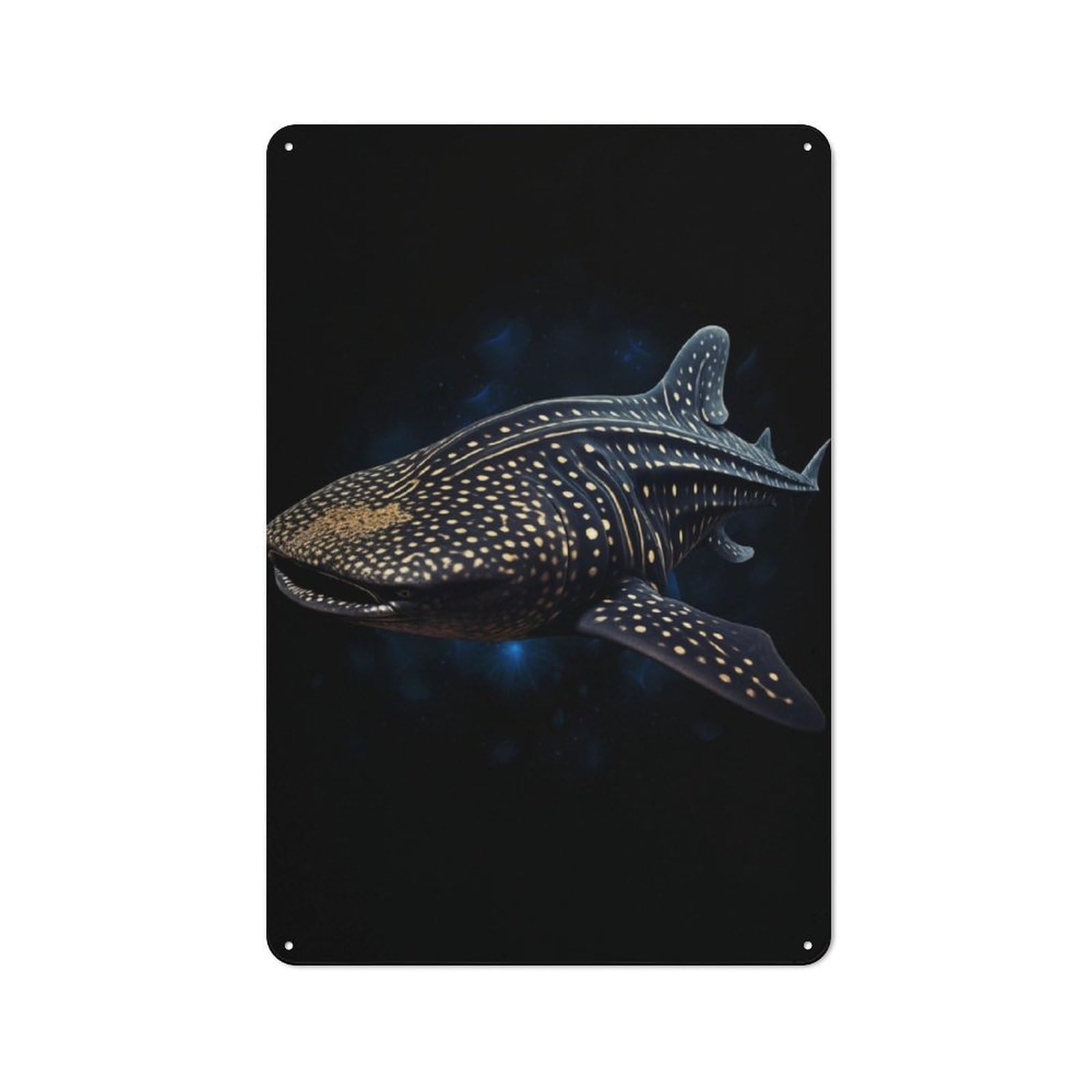 Junmoney Whale Shark Rustic Tin Sign 30X20cm, Vintage Porch Wall Decor For Conservatory, Home Bar Or Utility Room