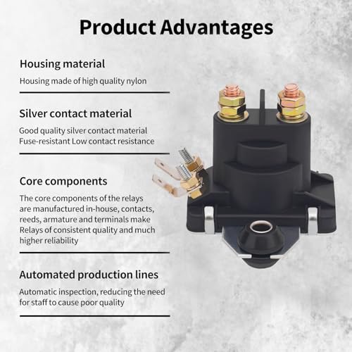 Relé solenoide de arranque compatible con Mercury Marine Mercury 4 terminales 20HP a 90HP modelo 89-818997A1 miniatura 4