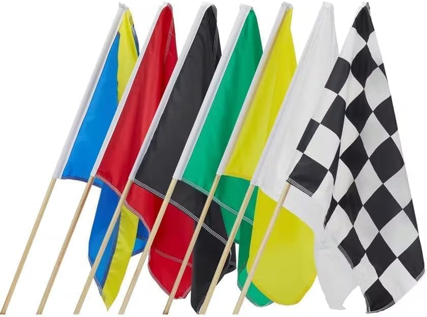 Amazon.com : AGAS Official Auto Racing Flag Set - Set of 7 Flags - 24 x ...