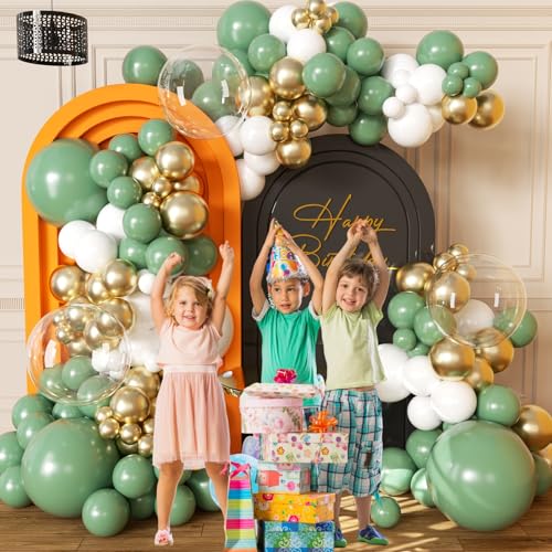 Image of Sage Green Gold Balloon Set 127PCS Balloon Garland Home Balloon Decoration for Birthday,Wedding,Babyshower