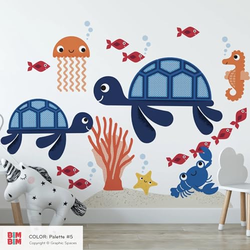 Vinilos decorativos Tortuga de mar para habitación infantil miniatura 5