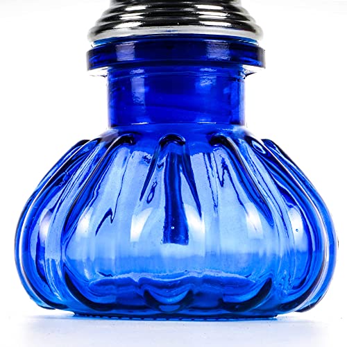 The7boX Hookah Set 1 Schlauch mit 50 Stück Shisha Blechfolie, hoch 29,0 cm klein tragbar blau Rauchglas Shisha – Bild 6