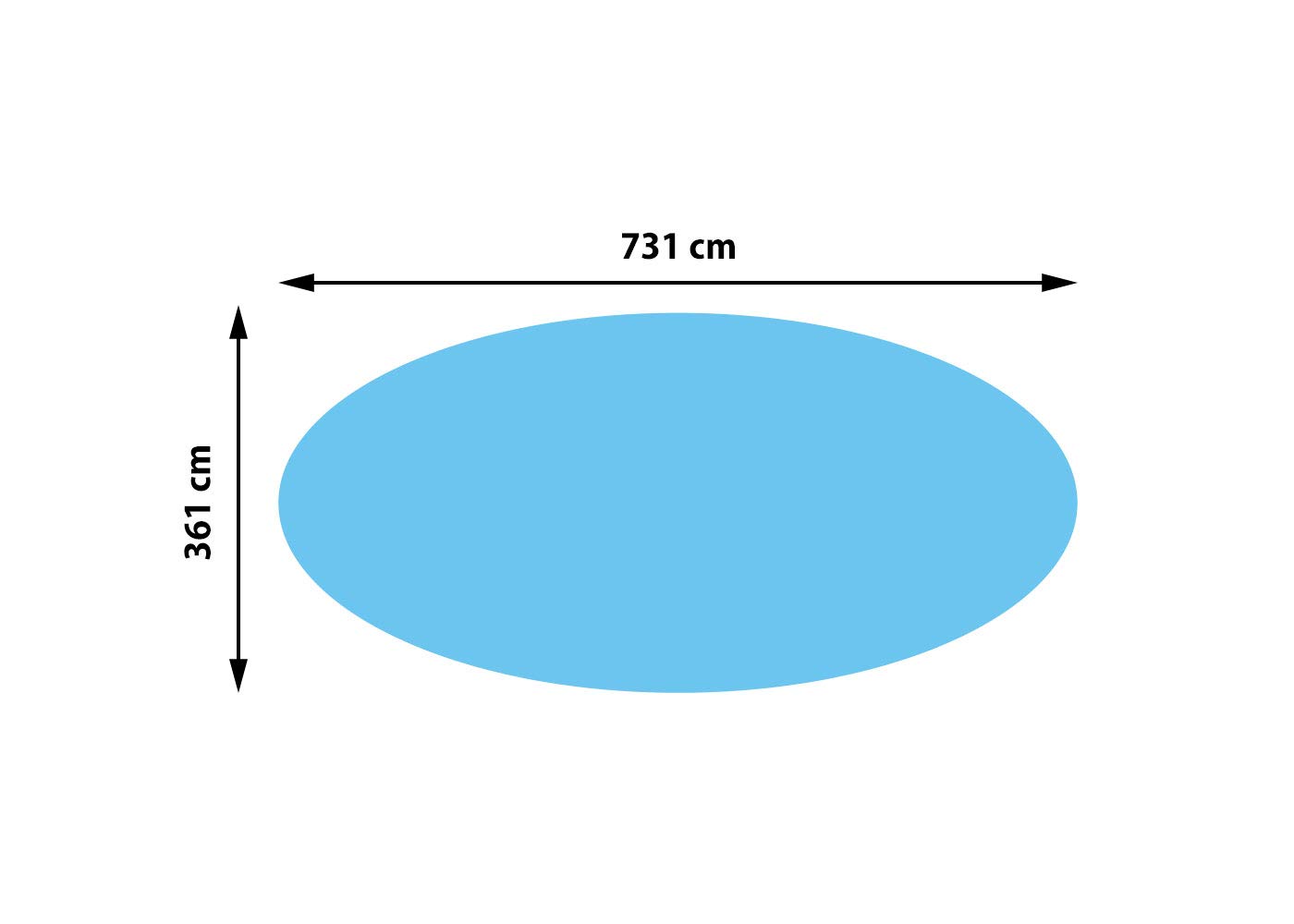 Revêtement pour Piscine Bleu, épaisseur 400 µm Ovale 7,31x3,61 m