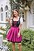 Scarlet Darkness Oktoberfest Costumes Women Dirndl Dresses 3 Pcs German Oktoberfest Dress Fuchsia 3XL
