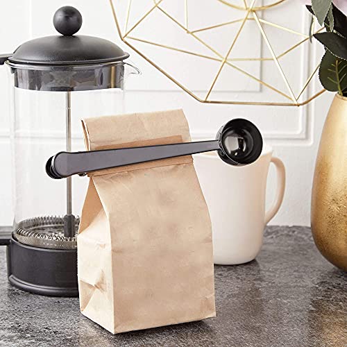 Coffee Scoop With Clip Ice Cream Stainless Steel Measuring Spoon 2 In 1 Long Handle Coffee Tea Espresso Kitchen Tools #TOP3