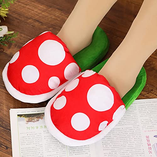 Funny Cosplay Slippers Cute Cotton Shoes Cannibal Flower Home Wear with Small Storage Bucket for Women Mens Teens2