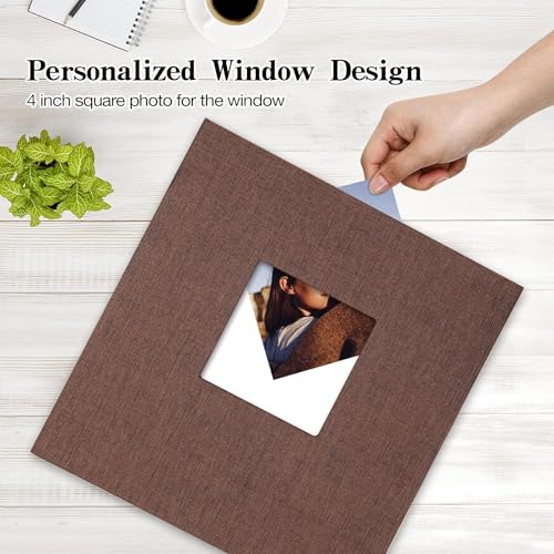 Image of Amazon Brand - Umi Self Adhesive Photo Album Scrapbook Album 20 Sheets /40 Double Sided Pages DIY Photo Album For Family Portraits Wedding Anniversary Birthday Memory Book (Brown)