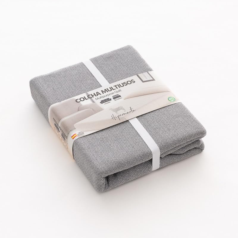 HIPERMANTA Colcha Foulard Multiusos Modelo Liso para sofá y para Cama. Tamaño 230x290 cm. Gris Oscuro.