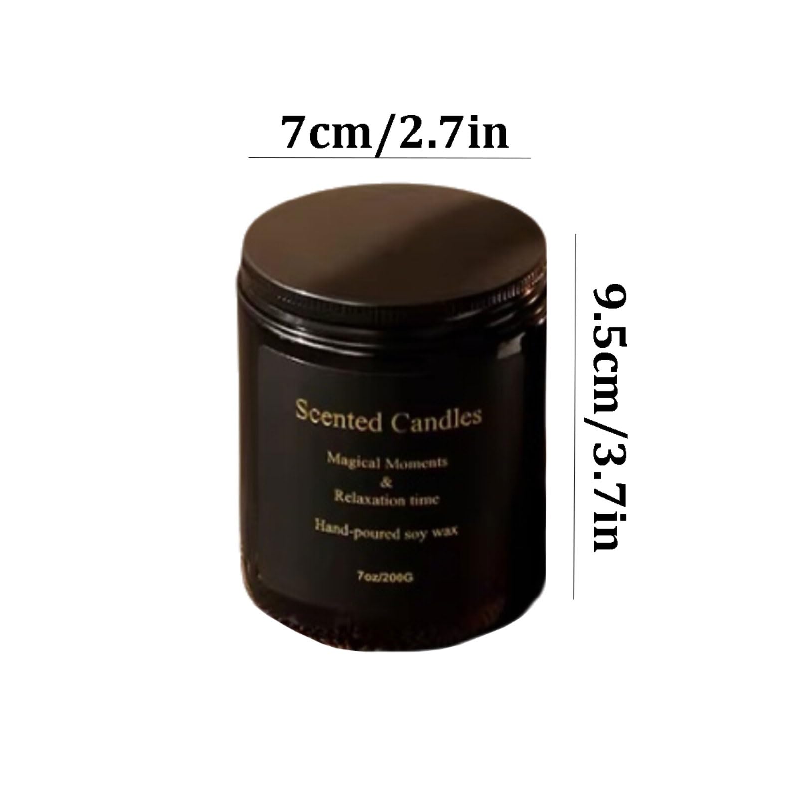 Compacto Velas de vidrio, vela de aromaterapia reutilizable, velas en tarro modernas hechas con cera de soja y aceites esenciales for aliviar el estrés no es picante(Red teak,L)