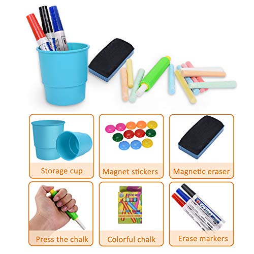 NextX Kids Easel Adjustable Double Sided Magnetic Dry Erase Board and Chalk Board Educational Toys Art Easel with Art Supplies Accessories for Kids - Thumbnail 3