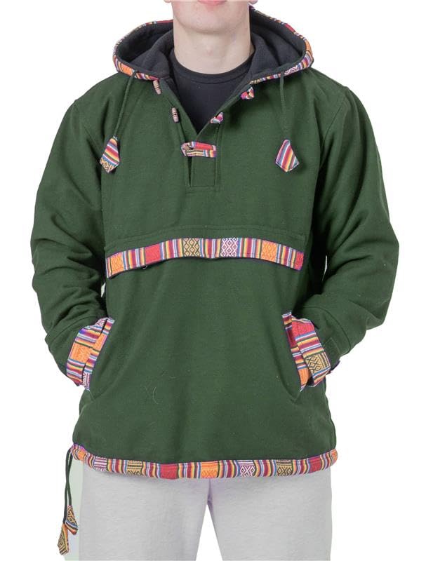 Shopoholic Fashion Mens Cotton woffle Fleece Lined Pull Over2