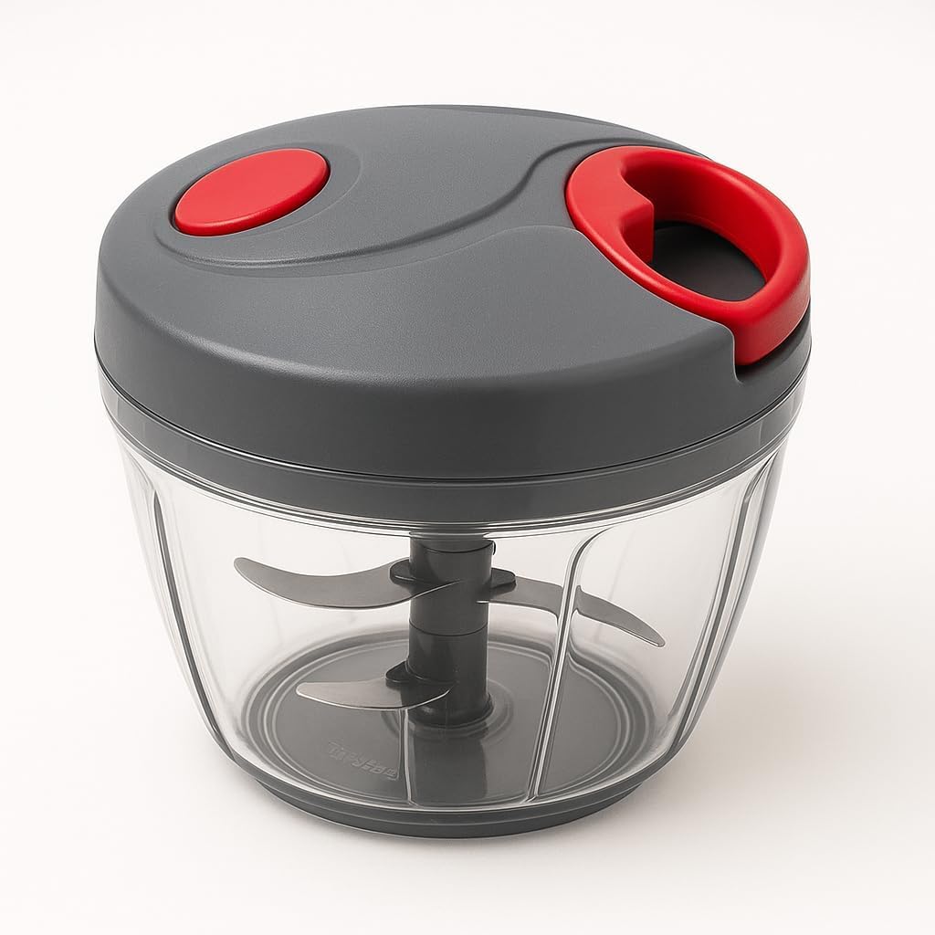 Manual Food Chopper Vegetable Chopper with Sharp Stainless Steel Blades, Pull String Hand Chopper for Onion, Garlic, Fruits, Vegetables & Kitchen Food Preparation 450 ml-image-17