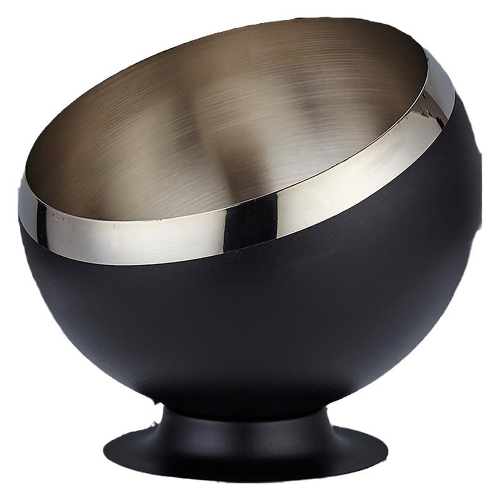 CTRLZS Seasoning Basket Bowl Jar Dish Container Oblique Mouthed Stainless Steel Sauce Bowl Buffet Salad Spherical Bowl