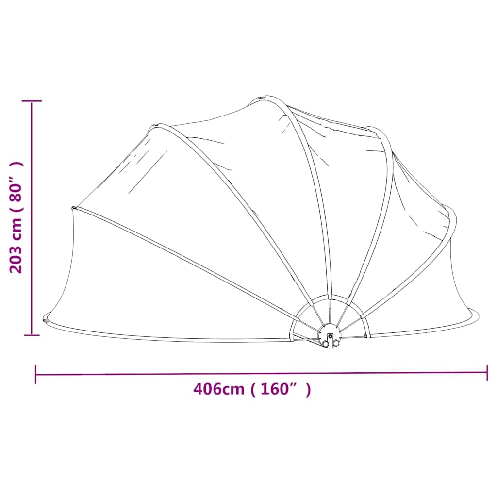 Cupola rotonda trasparente per piscina, 406 x 203 cm, in PVC con protezione solare UPF 30, struttura in fibra di vetro e ritenzione del calore per un riscaldamento più rapido dell'acqua, picchetti
