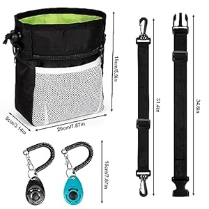 Dog training treat pouch treat pouches for pet training and dog clickers 4 ways to wear treat dog treat pouch for training suitable for dog cat bird black   cucciolini doodles