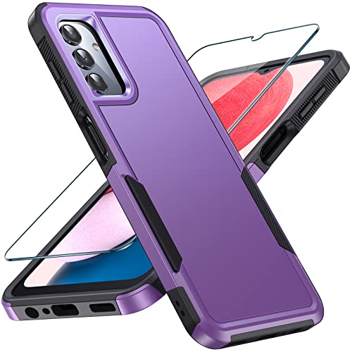 Lk For Samsung Galaxy A13 5G Case, Galaxy A13 5G Case With Screen Protector, Dual Layer Heavy Duty Tough Rugged Shockproof Protective Phone Case For Samsung A13 5G, Purple #TOP1