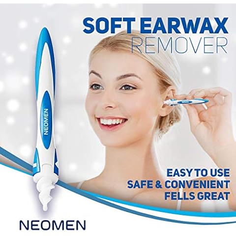 Ear Wax Removal Tool Spiral Ear Cleaner Safe and Soft Ear Wax Remover. Ear Cleaner System With 16 pcs Washable Tips. Potable Professional Package Great Set Cover