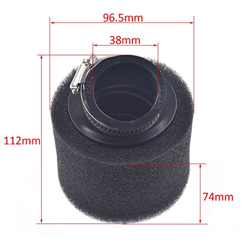 Image of Generic 38mm Double Angled Foam Air Filter for Pit Dirt Bike Mini Moto 110cc 125cc