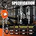 Manual Mini Lever Chain Hoist - 1/4 Ton 550LBS 10FT, Lever Bolck Chain Puller Come Along Winch, Alloy Steel G80 Chain Ratchet with 2 Duty Hooks,Portable and Smooth, for Factory Garages and Open-Air.