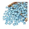 100 Pieces Mosaic Tiles Squares Light Blue Crystal Mosaic Stained Glass Kits for Adults Crafts Supplies DIY Picture Frames Handmade Jewelry Coasters Art Material Decoration,1x1cm
