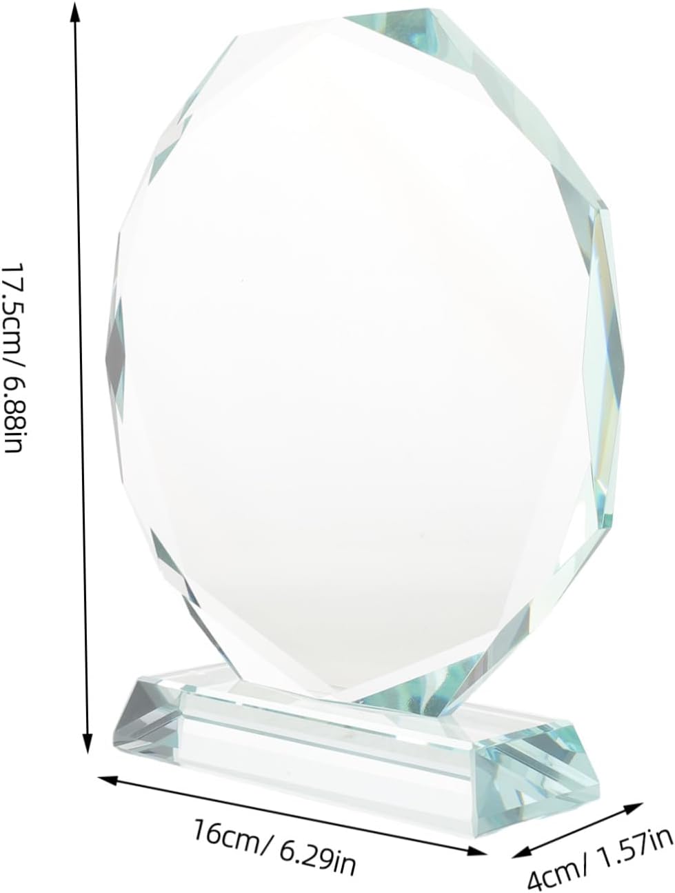 Blank Crystal Trophy Award with Enhanced Material Durability and Resist Discoloration Features, for Awards and Plaques Ceremony or Work Anniversary Plaque Gifting, Crystal Material
