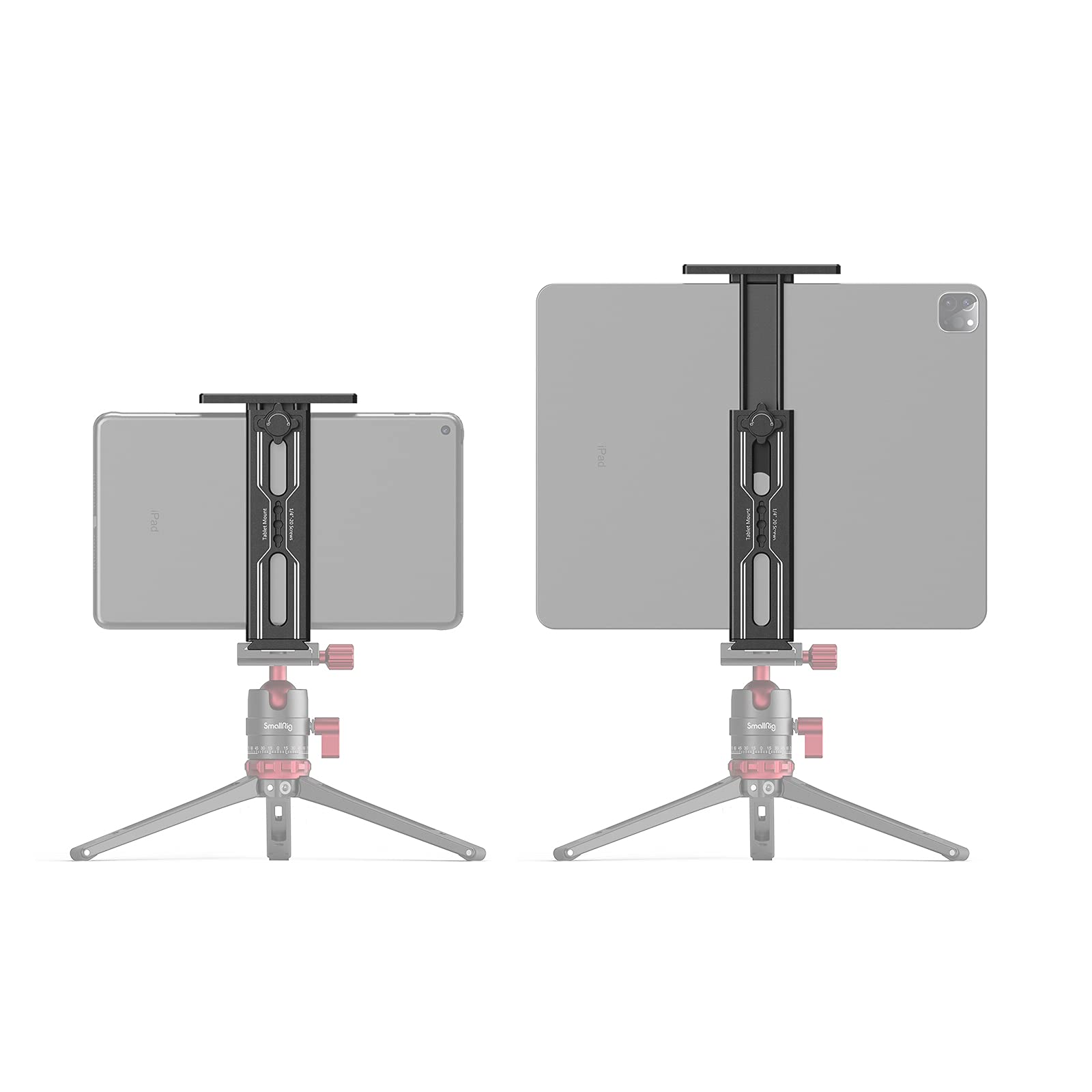 SMALLRIG Supporto in Alluminio per iPad, Supporto per Treppiede per Samsung, per Huawei, per iPad, Compatibile con Tablet da 7,9" a 12,9", Tablet per Arca Swiss con 2 Cold Shoe - 2930