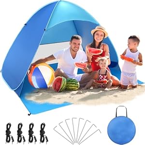COVACURE Pop Up XXL Strandmuschel für 3-4 Personen