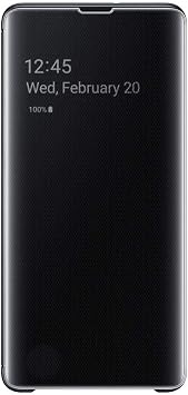Genuine Samsung Galaxy S10+ Clear View S-View Flip Cover Clear View Cover Black S10+