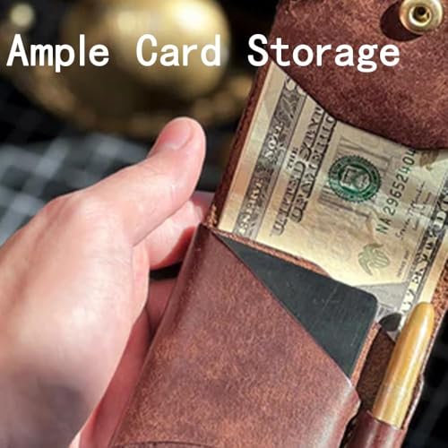 Vintage Handmade Leather Wallet, Handmade Leather Wallet, Card Cases and Money Organizers with Pen Slot for Men (2pcs)3