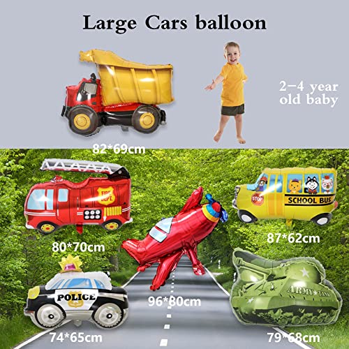 Gogogoodie Transportation Birthday Party Decoration Supplies Car Balloons School Bus Fire Truck Police Vehicles Balloons For Kids Party Decorations… #TOP5