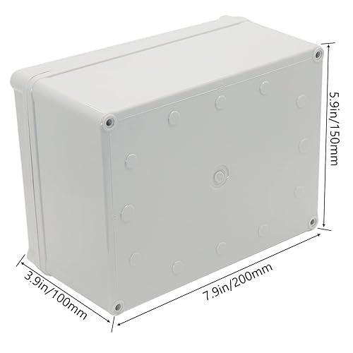Miniatura 2 de Caja eléctrica impermeable con placa de montaje 7.874x5.906x3.937 in, caja de conexiones IP67, plástico a prueba de polvo, caja de recinto de