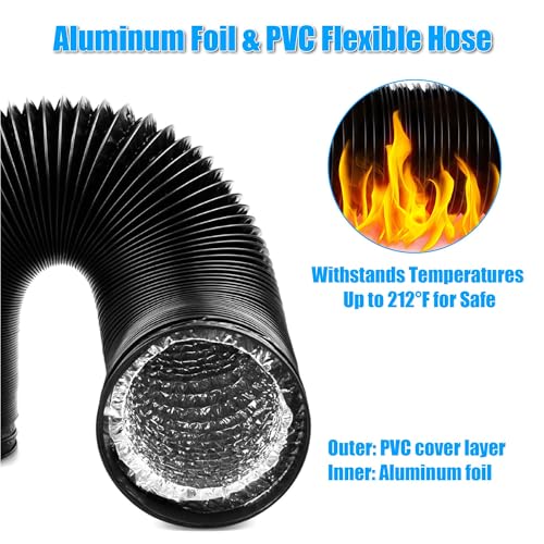 Image of Upgrade Dryer Vent Hose for Tight Space, Dryer Vent Hose Kit, 90 Degree Dryer Vent Elbow with Dual Silicone Seal Connector, Dryer Cleaning Kit, High Sealability, Dryer Vent Vacuum Hose Attachment