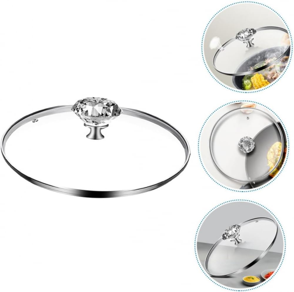 3 Stück Glasdeckel Universal Pfannendeckel Glas Kochgeschirr Universal Deckel Gehärtetes Glas Deckel Glasdeckel für Topf Ersatz Topfdeckel Ersatz Bratpfanne Abdeckung Topf Ersatzdeckel