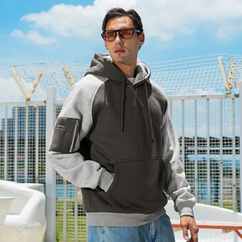 Mens Hoodies Fleece Drawstring Hooded Pullover Sweatshirts for Men with Pocket3