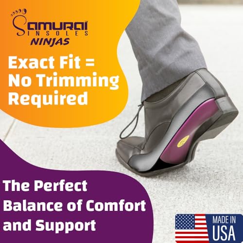 Samurai Insoles Ninjas Plantar Fasciitis Relief Arch Support Shoe Insoles - Podiatrist Designed, Orthotic Lab Made in The USA4