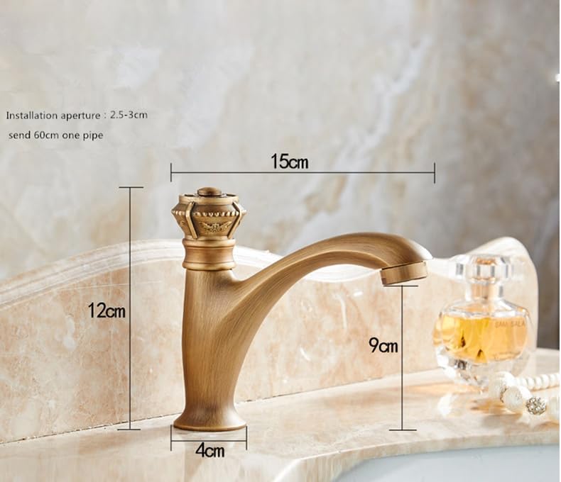 Grifo de balcón en latón antiguo de agua fría ideal para terrazas exteriores 2