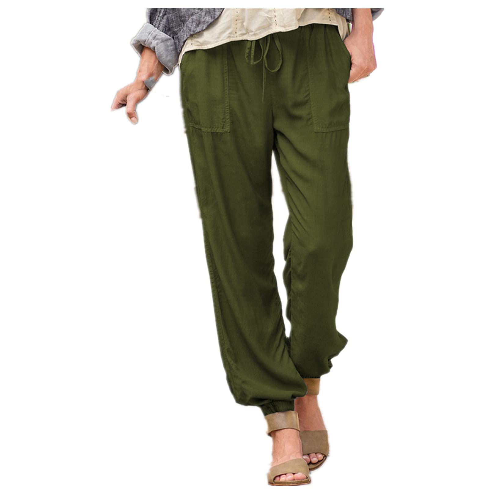 Solid Color Straight Wide Leg Pants Womens high Waist Loose and Thin Casual Fashion Trousers