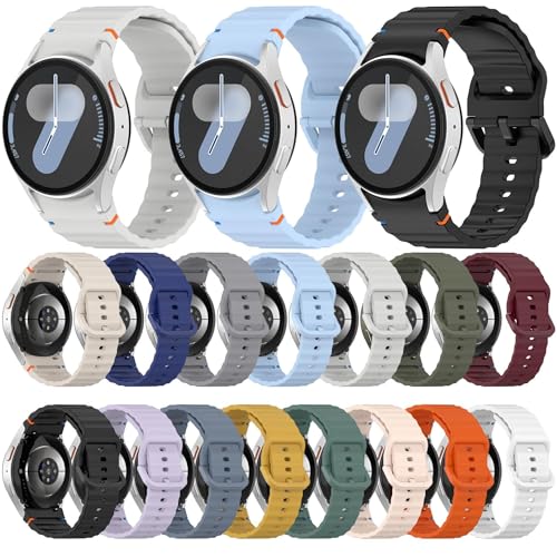 Image of WRIGSS Silicone Strap Compatible with Samsung Galaxy Watch 7 6 5 4 FE Original Style Wavy Smart Watch Straps For Men Women, 40mm 44mm Standard & Classic