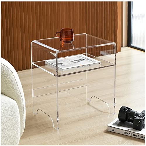 Table de chevet en acrylique de luxe transparent table de nuit haut de gamme avec tiroir