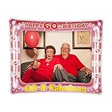 Talorine Happy 60th Birthday Inflatable Selfie Frame, 60 & Fabulous Photo Booth Props, Cheers to 60 Years Birthday Party Selfie Picture Props Colorful 60 Theme