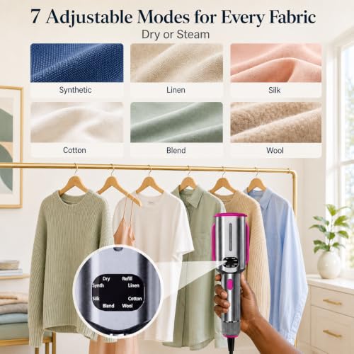 Portable Travel Steamer for Clothes, 1200W, 2-in-1 Iron, 7 Modes - image 3