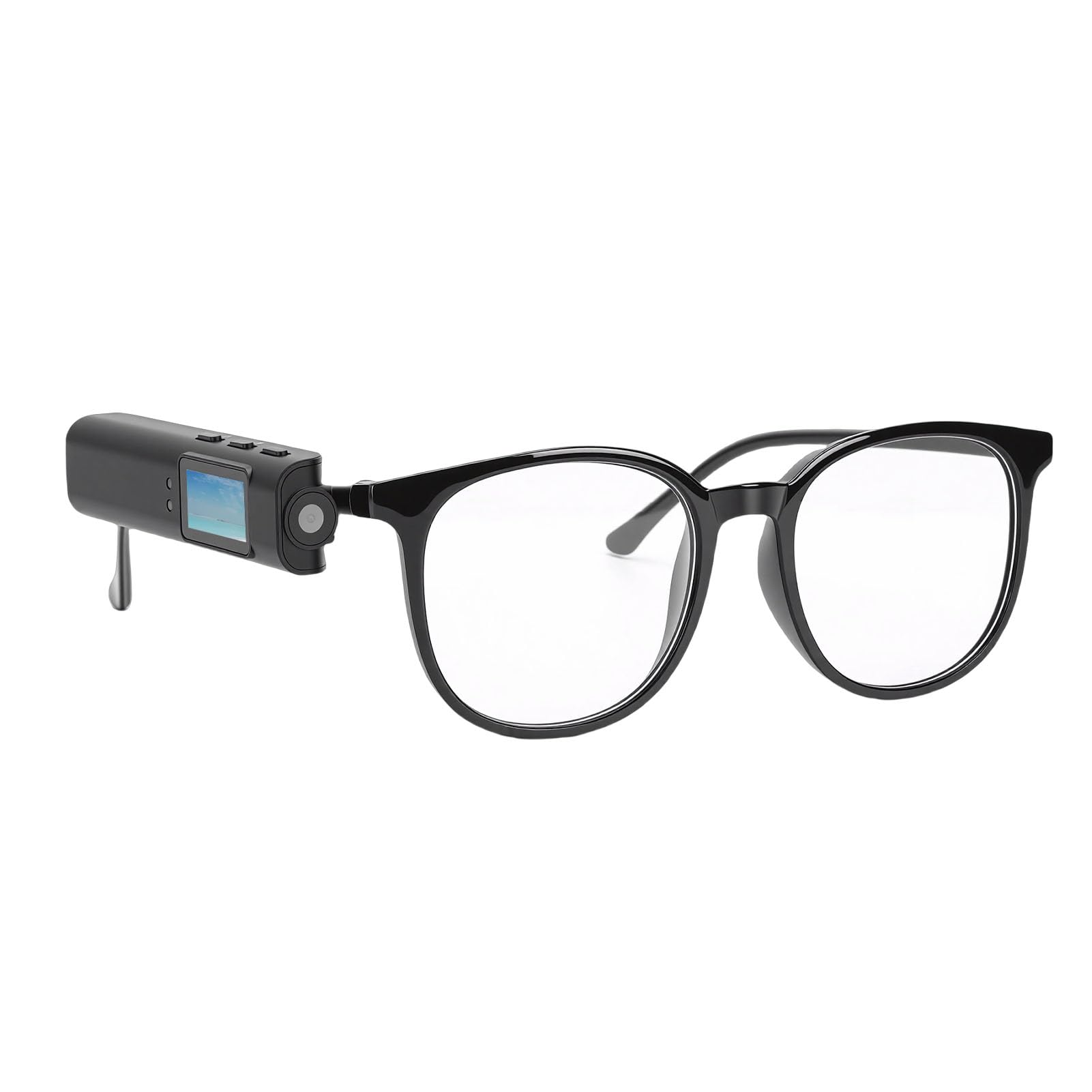 Tosuny Fotocamera Sportiva per Occhiali, Fotocamera FPV Grandangolare 2.7K HD 110° con Stabilizzazione a 2 Assi, Display da 0,96 Pollici, APP WiFi per Ciclismo, Escursionismo, (BLACK)