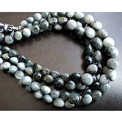 Perles oeil de chat briolette oignon noires 5mm-8mm pour création de bijoux uniques