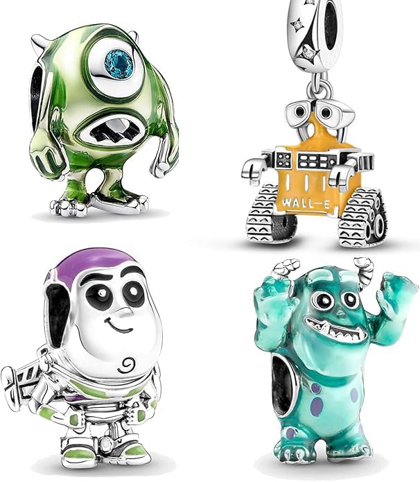 Cartoon Charms for Women Spacer Beads, 925 Sterling Silver Charms fit Pandora Charms Bracelet Necklace Pendant