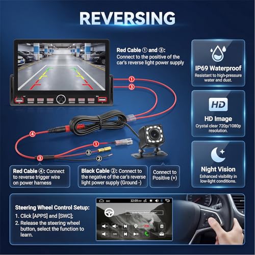 Radio para auto con pantalla táctil de 7 pulgadas y Bluetooth miniatura 6