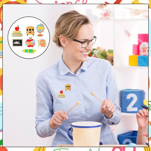 Image of Giegxin 40 Pcs Back to School Pins Bulk for Students Teachers First Day of School Cute Lapel Pins Brooch for Clothes Bags Accessories Gifts Classroom Party Favors