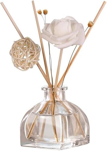 VANTOBEST 1 botella difusora de vidrio cuadrado transparente vacía recargable, contenedor de almacenamiento de fragancia, frascos, ollas, frascos,