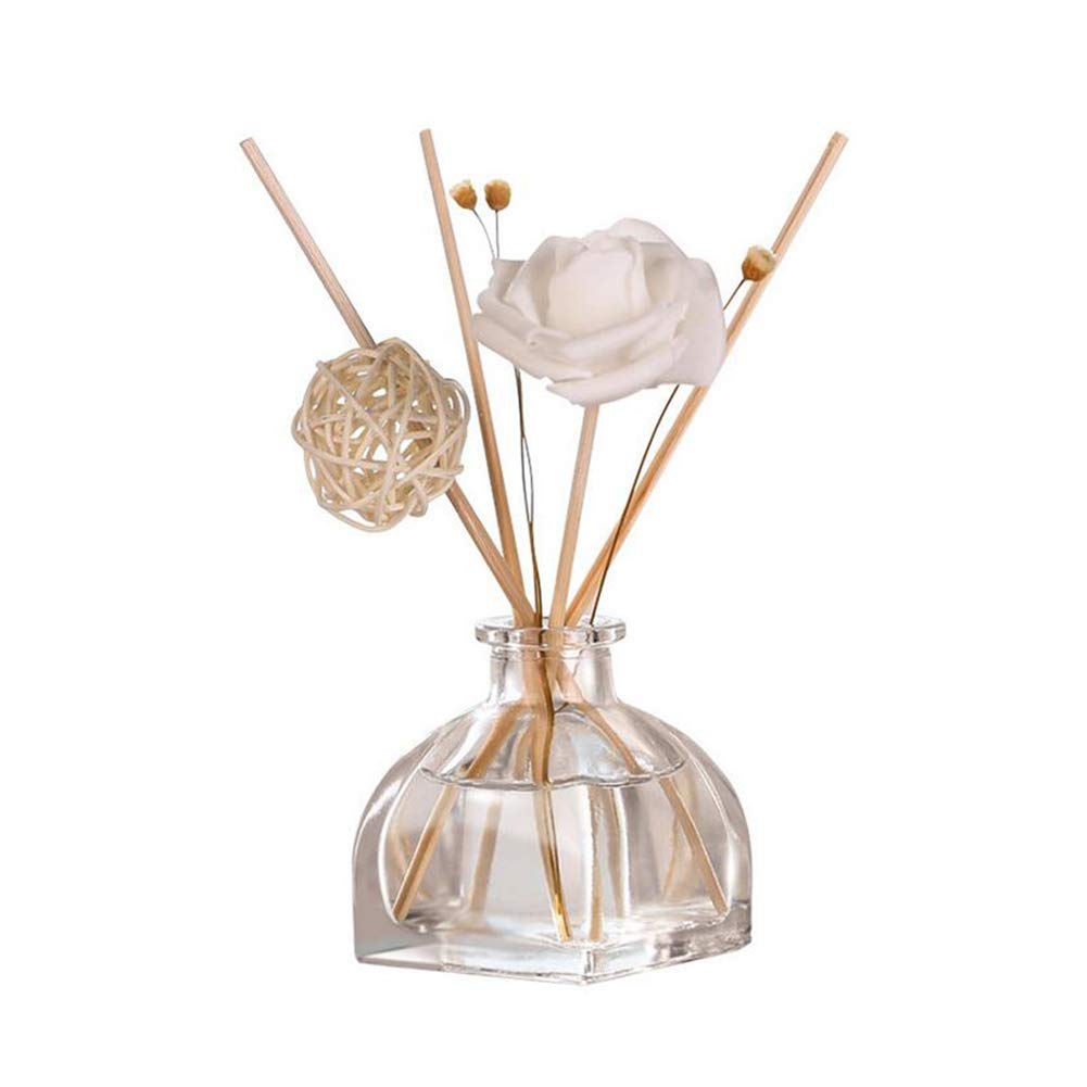 VANTOBEST 1Pcs Transparent Square Glass Diffuser Bottle Empty Refillable Fragrance Storage Container Dispenser Jars Pots Vials Case Diy Tool Accessories for Essential Oils Crafts (100ml/3.4oz)