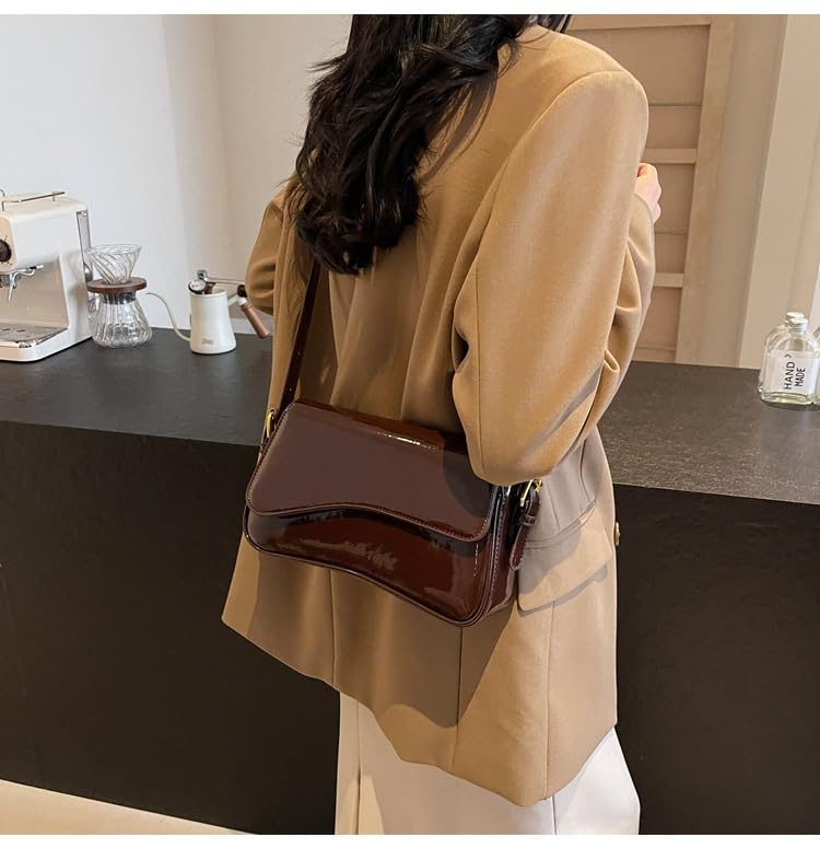 Image of Shoulder Bags for Women Y2K Purse Trendy Cherry Hobo Handbags Vegan Leather Clutch Saddle Bag with 2 Removable Strap
